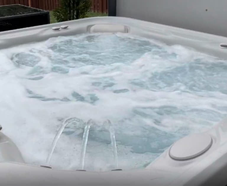 Hot tub with foam