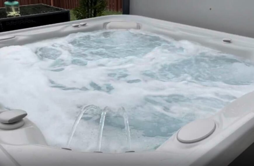 Hot tub with foam