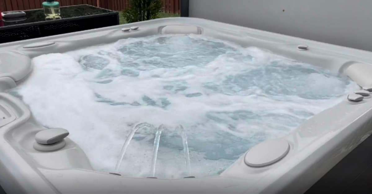 Hot tub with foam